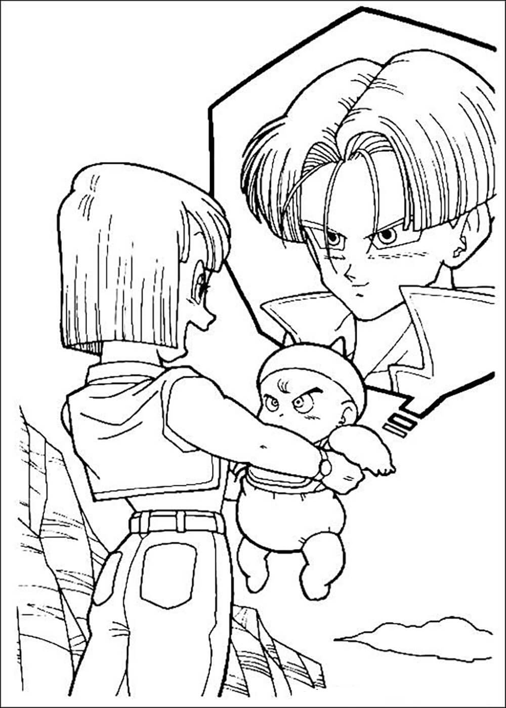 Bulma Sosteniendo Trunks