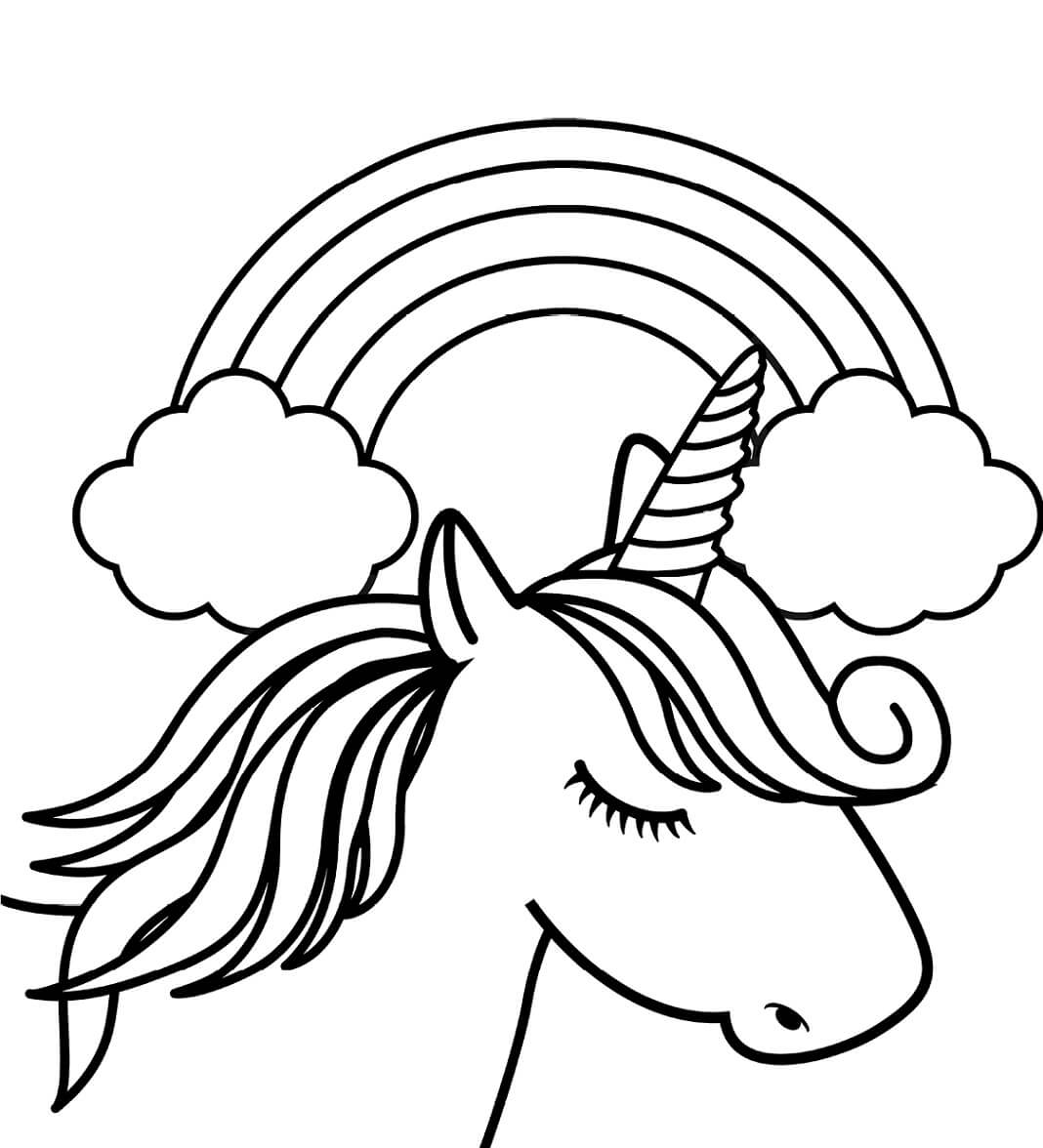Cabeza de Unicornio con Arcoiris