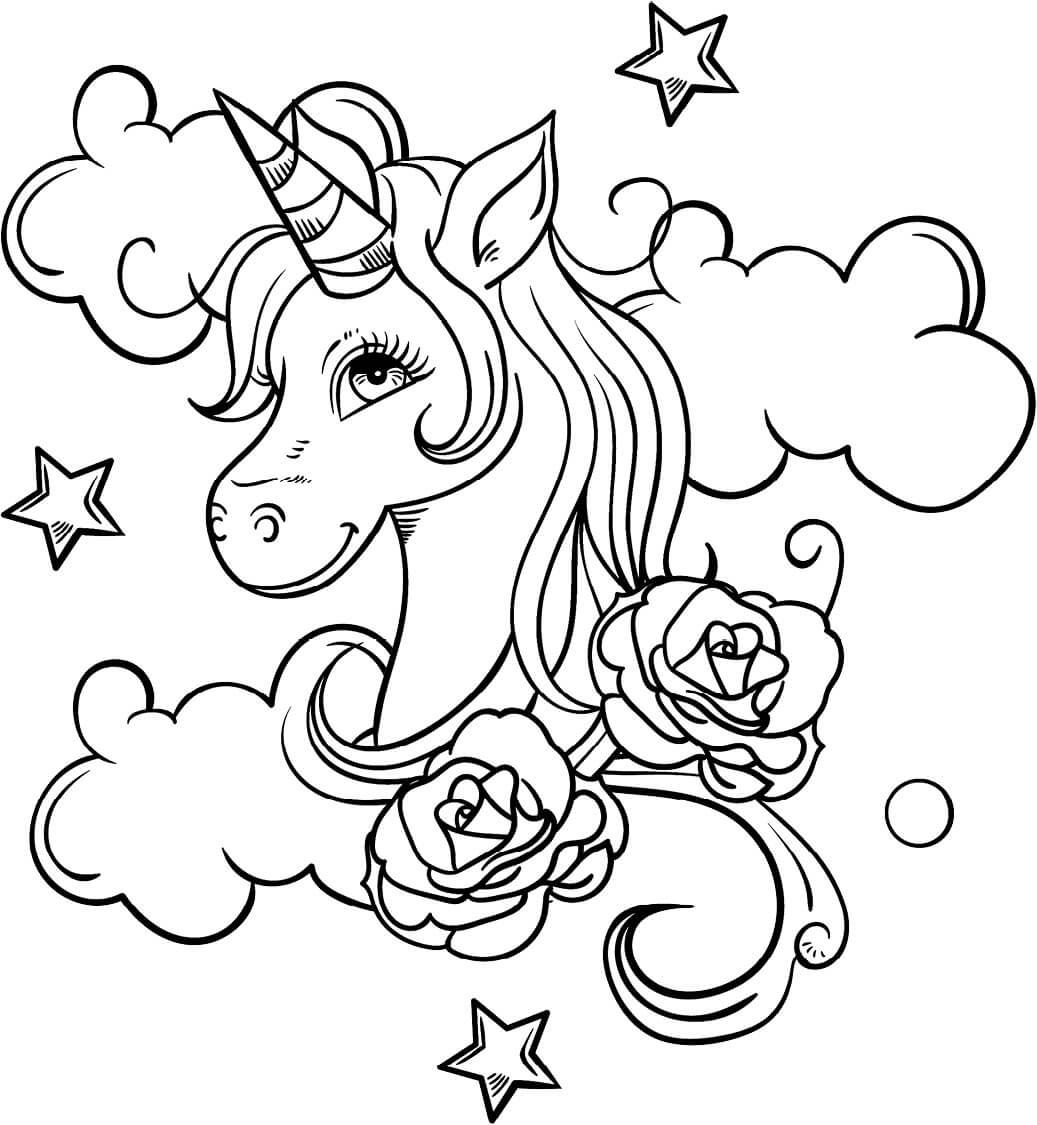 Cabeza de Unicornio con Rosa