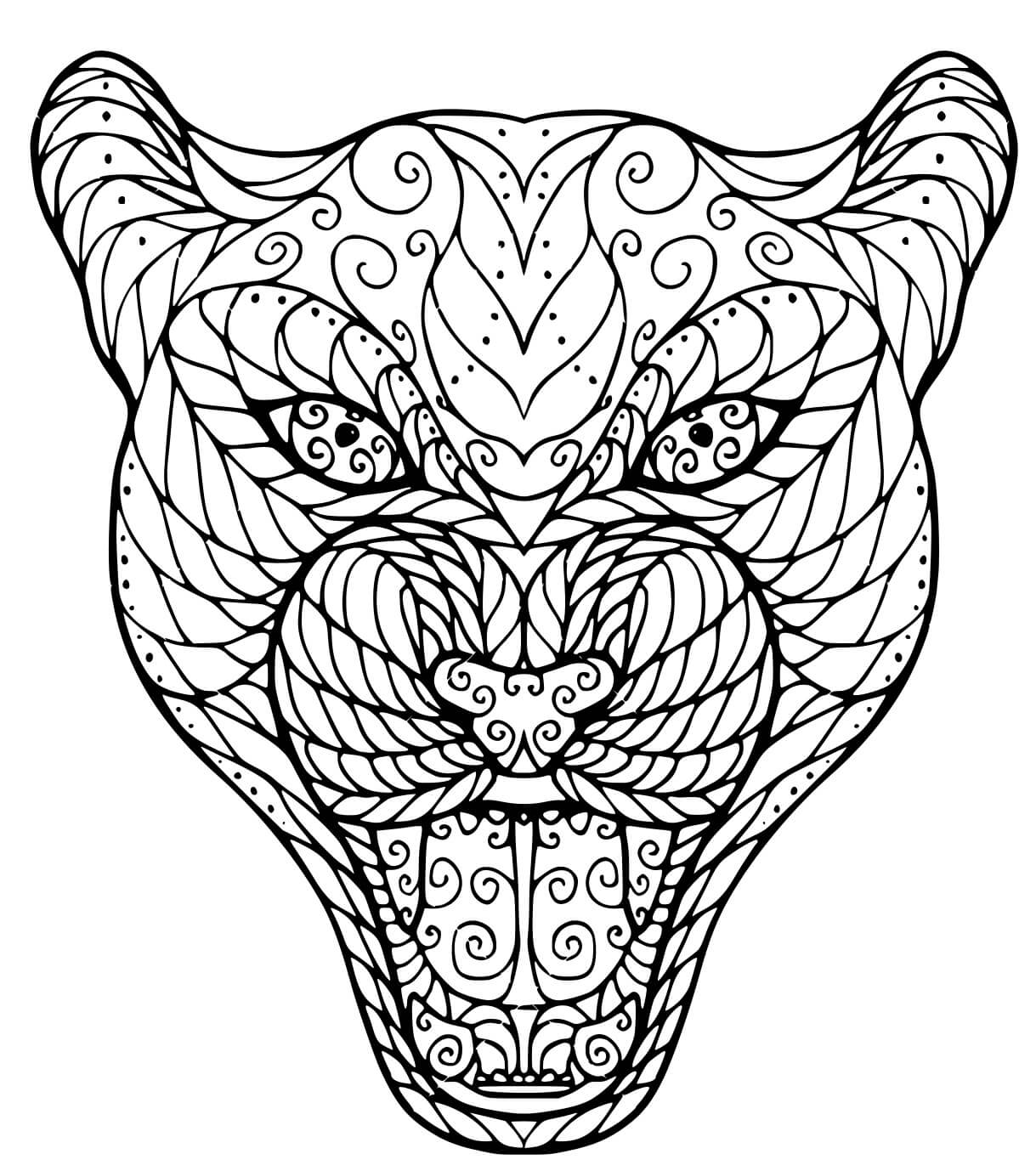 Cabeza de leopardo Zen Tangle