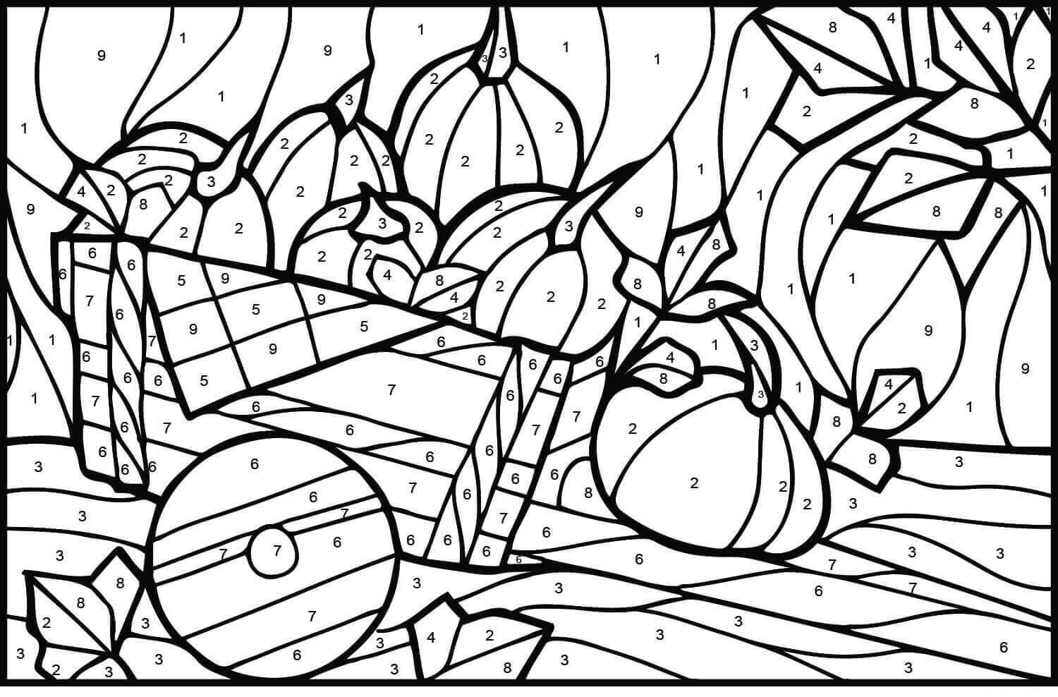 Calabazas para Colorear por Número
