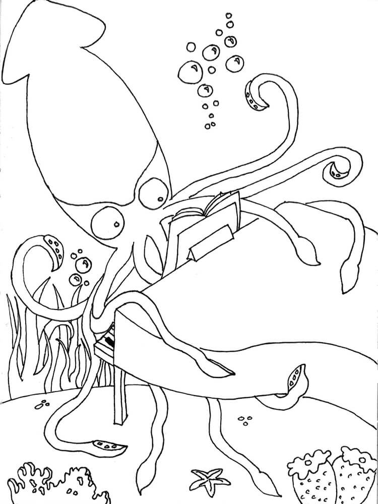 Calamar de Dibujos Animados