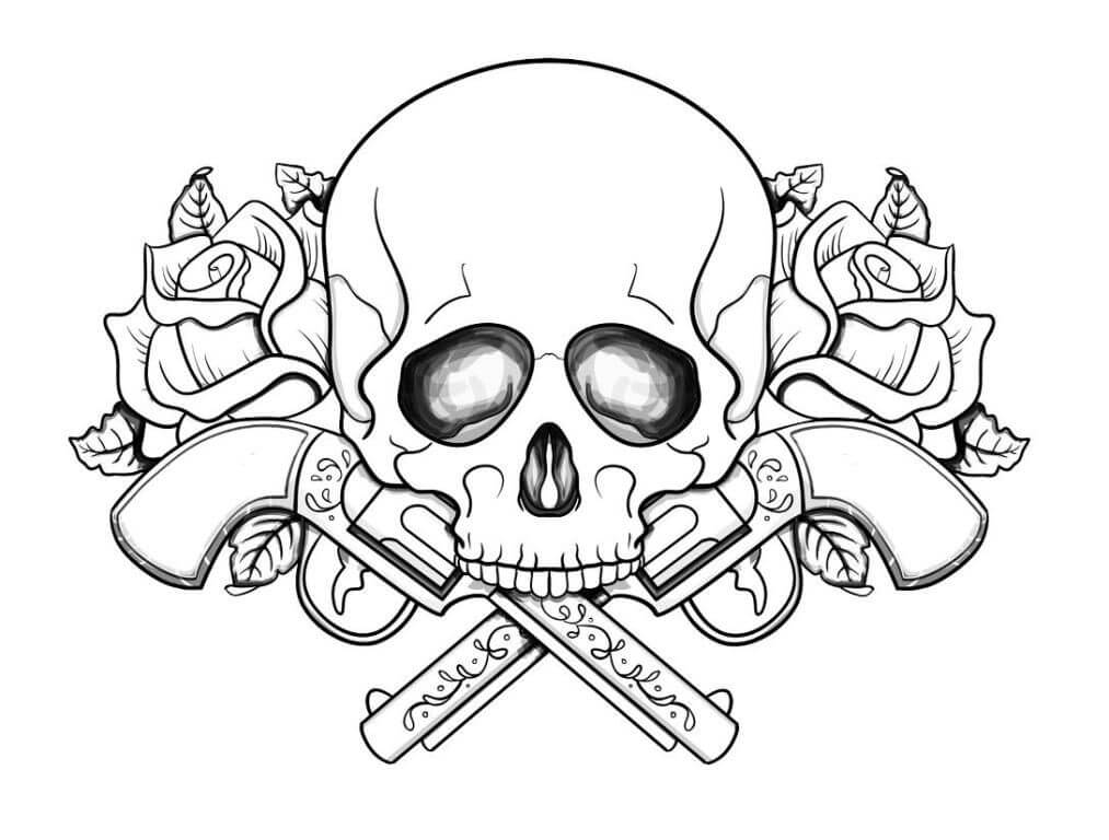 Calavera con Dos Pistolas