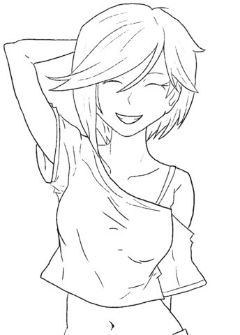 Cara Sonriente Chica Anime