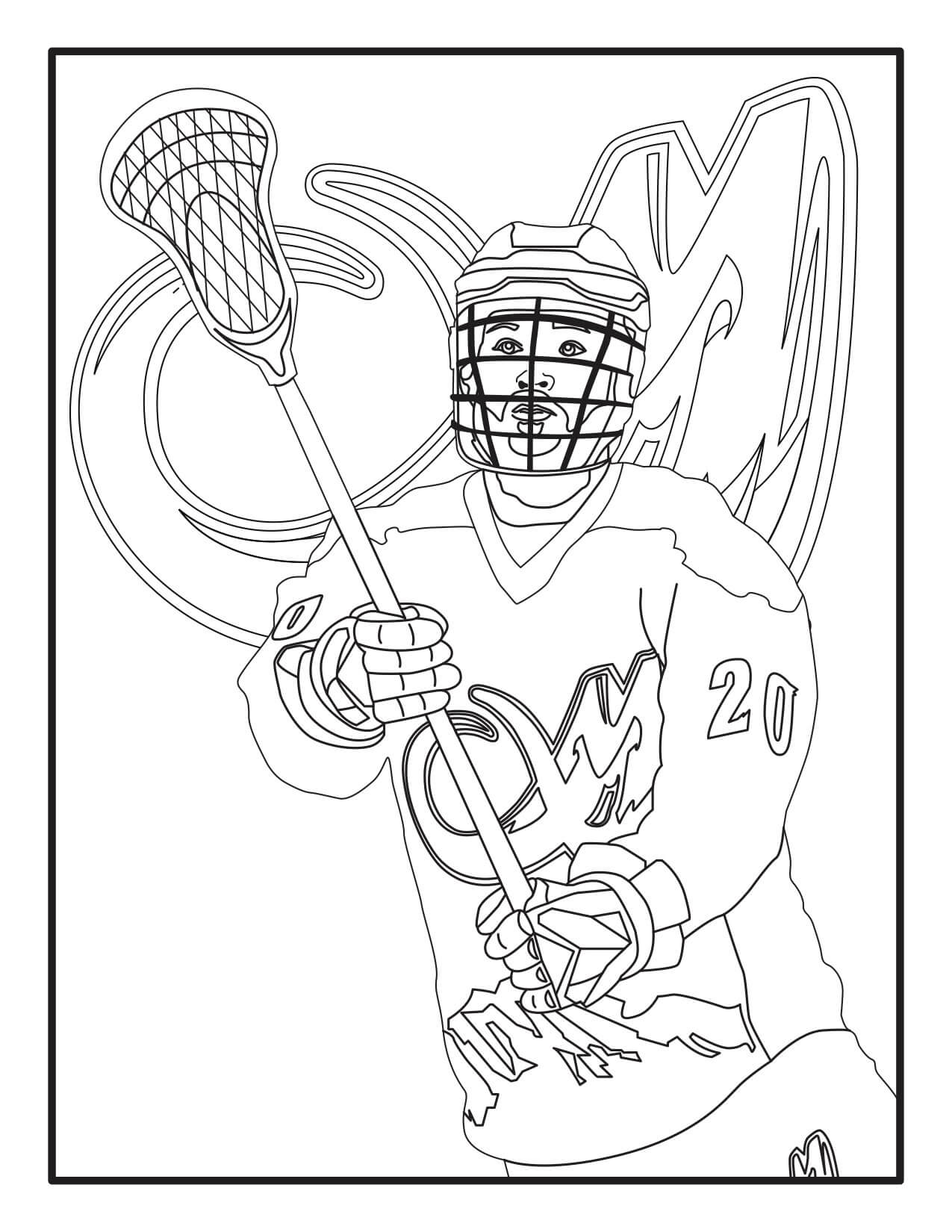 Cara fresca Jugador de Lacrosse