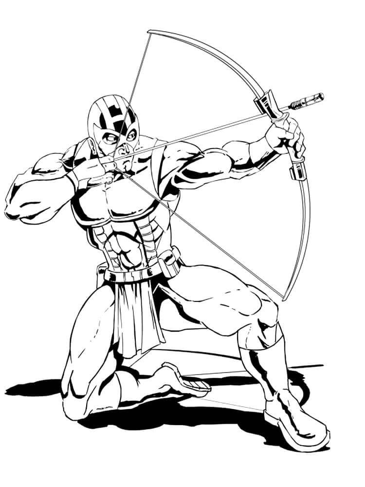 Caricatura Ojo de Halcón Lucha
