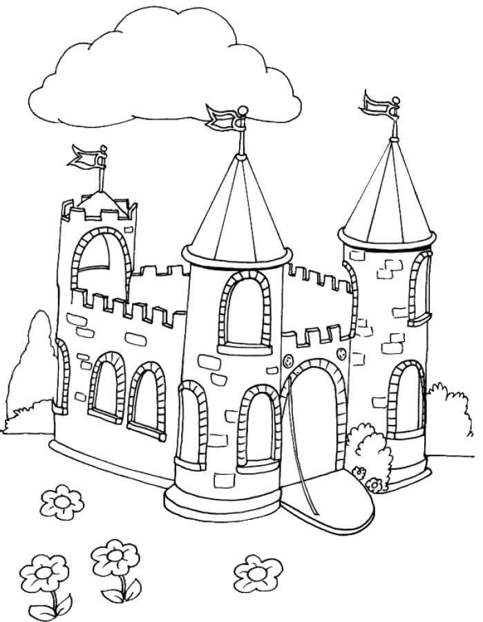 Castillo con Nube y Flores