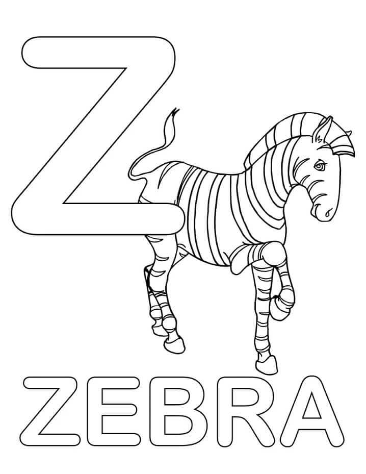 Cebra Letra Z Sonriendo