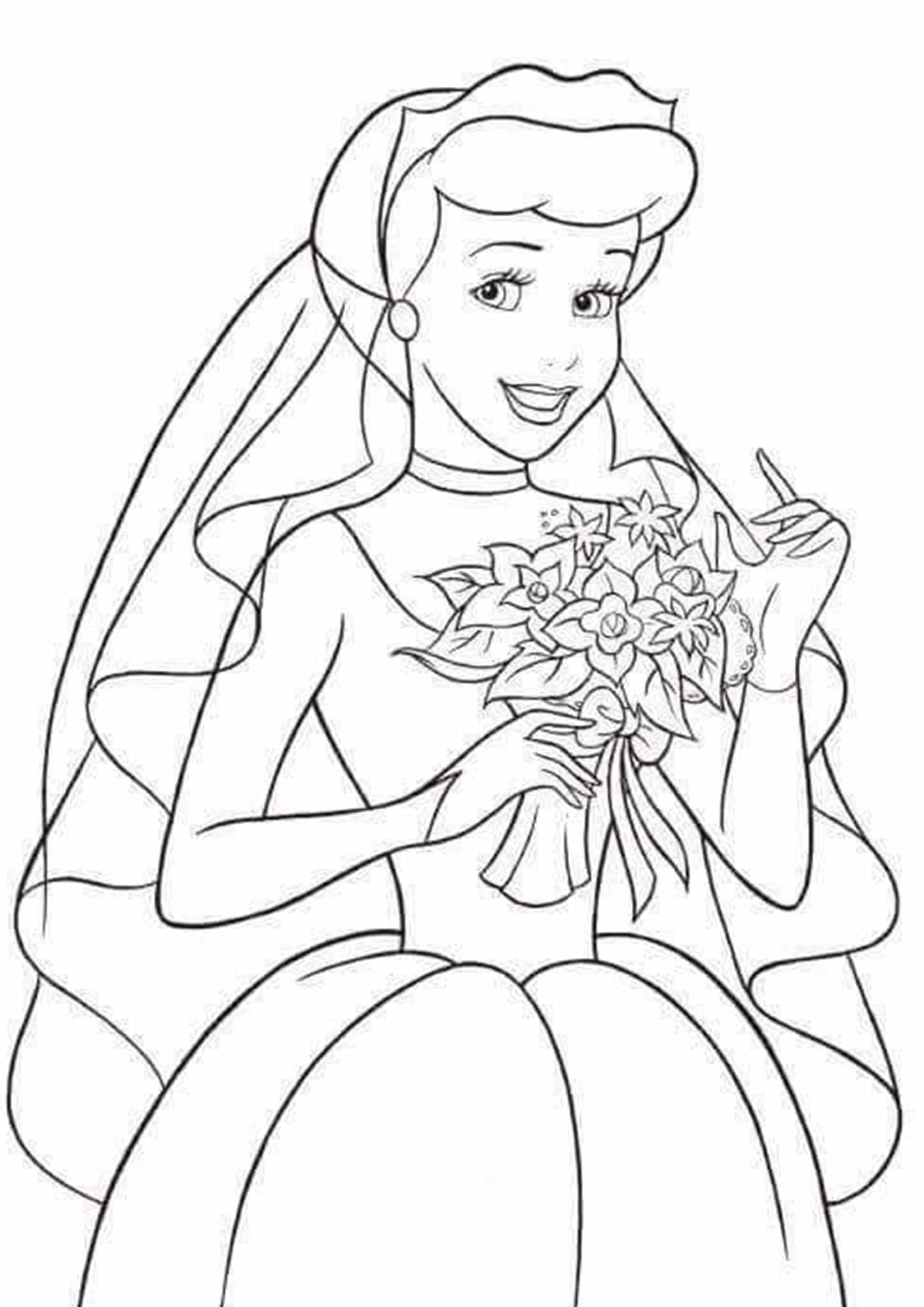 Cenicienta Novia con ramo de Flores