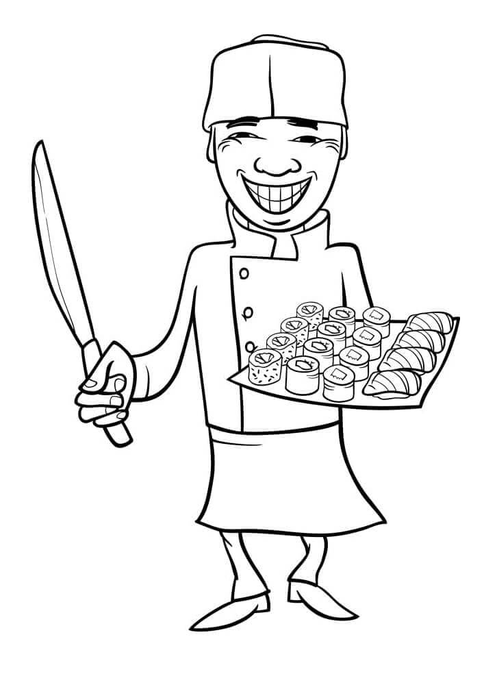Chef de Sushi Japonés