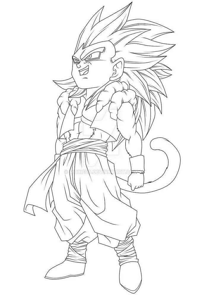 Chibi SSJ4 Gogeta Sonriendo