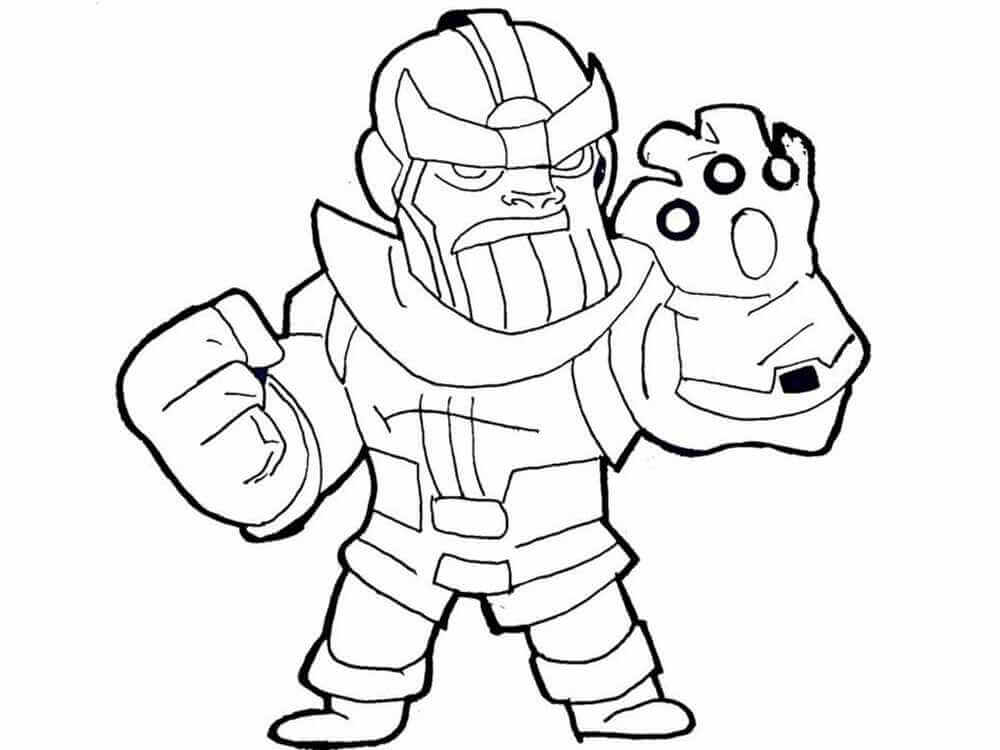 Chibi lindo Thanos Usando Guante Infinito