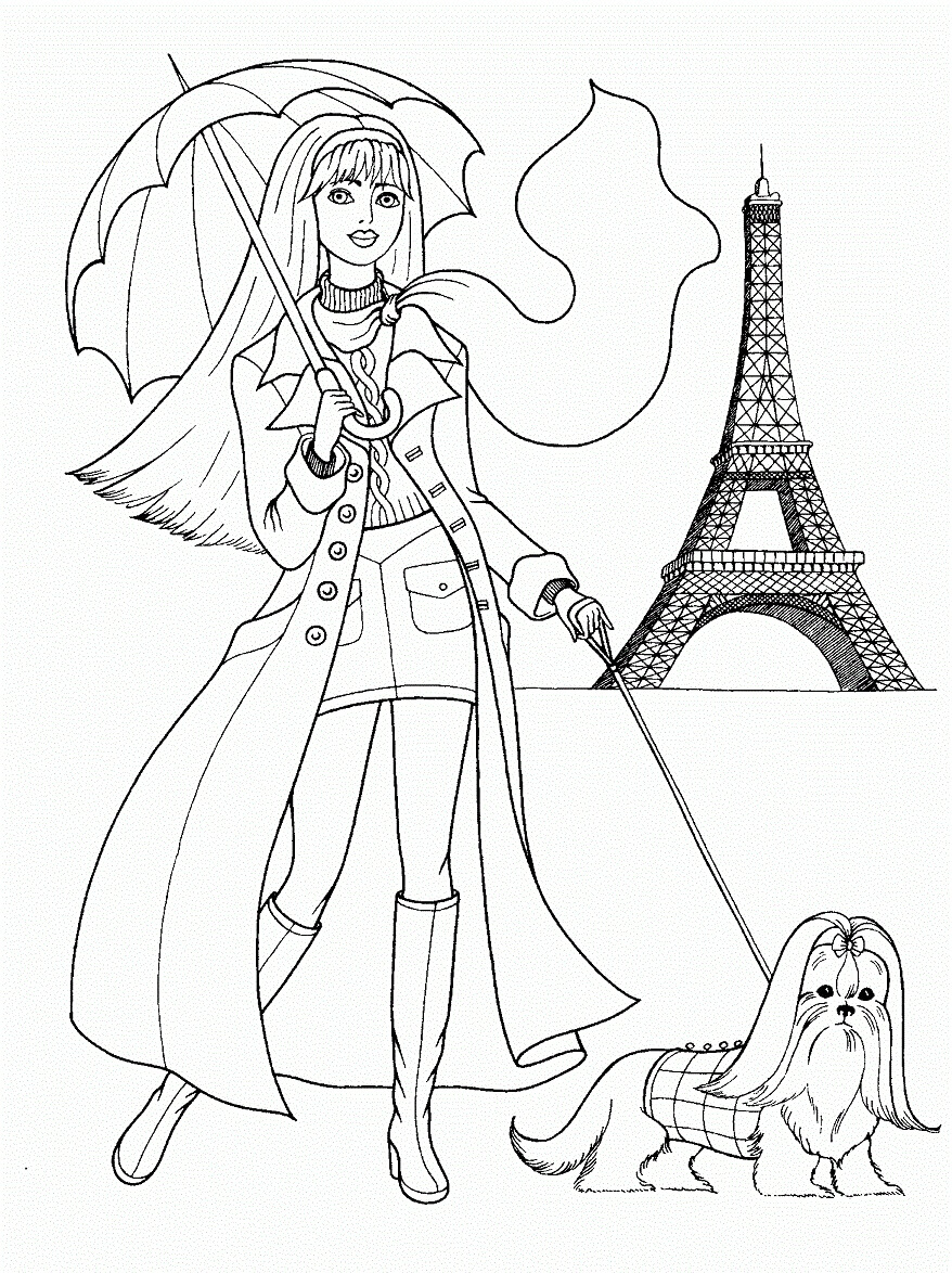 Chica Adolescente con su Perro en París
