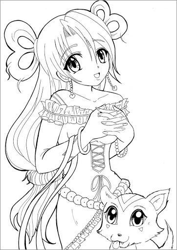 Chica Anime Y Perro