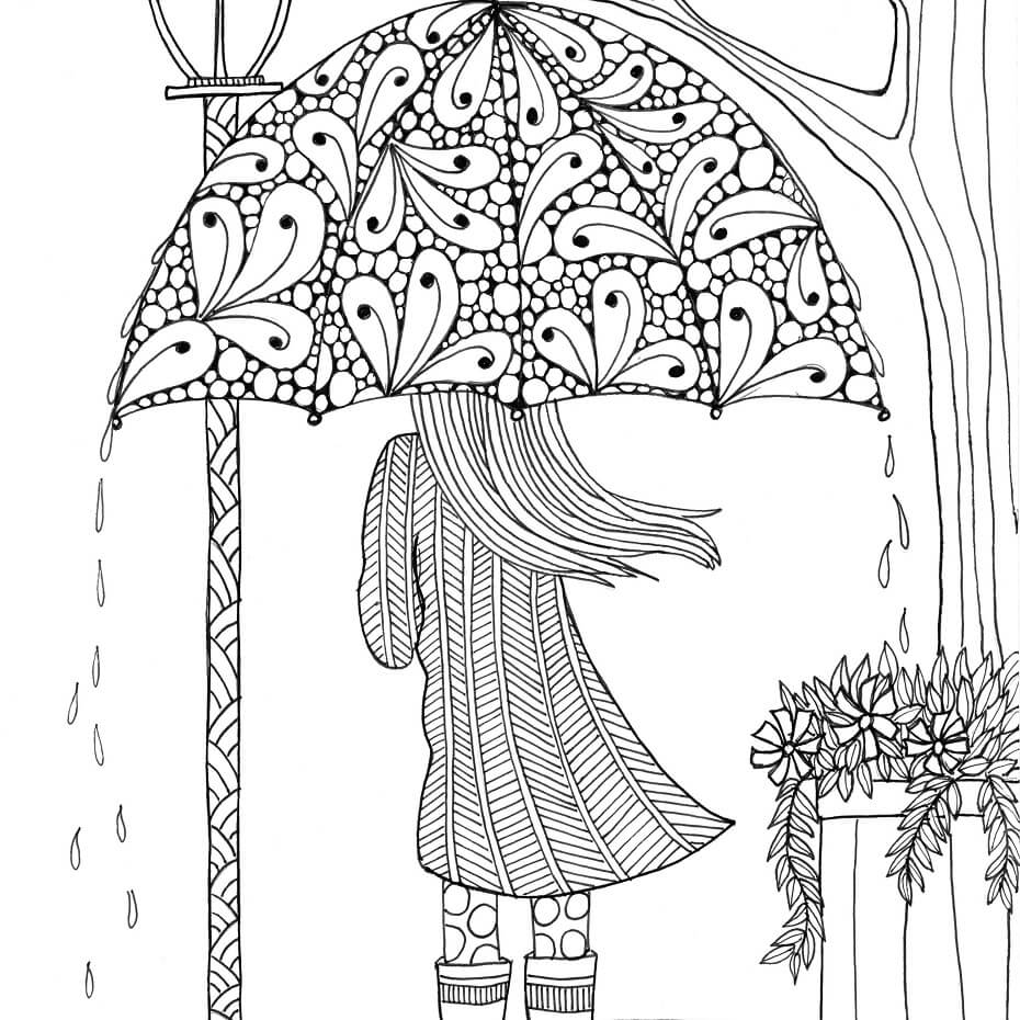 Chica Bajo la Lluvia