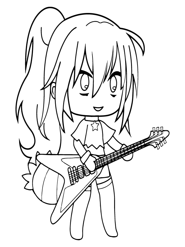 Chica Gacha Nox con Guitarra Eléctrica