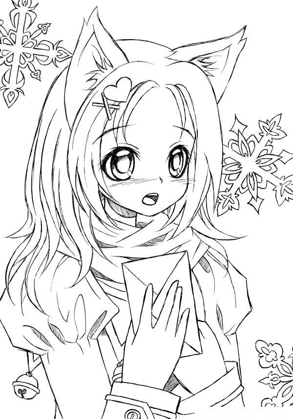 Chica Lobo con Copo de Nieve