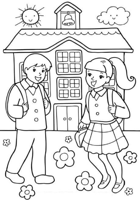 Chica y Chico en la Escuela