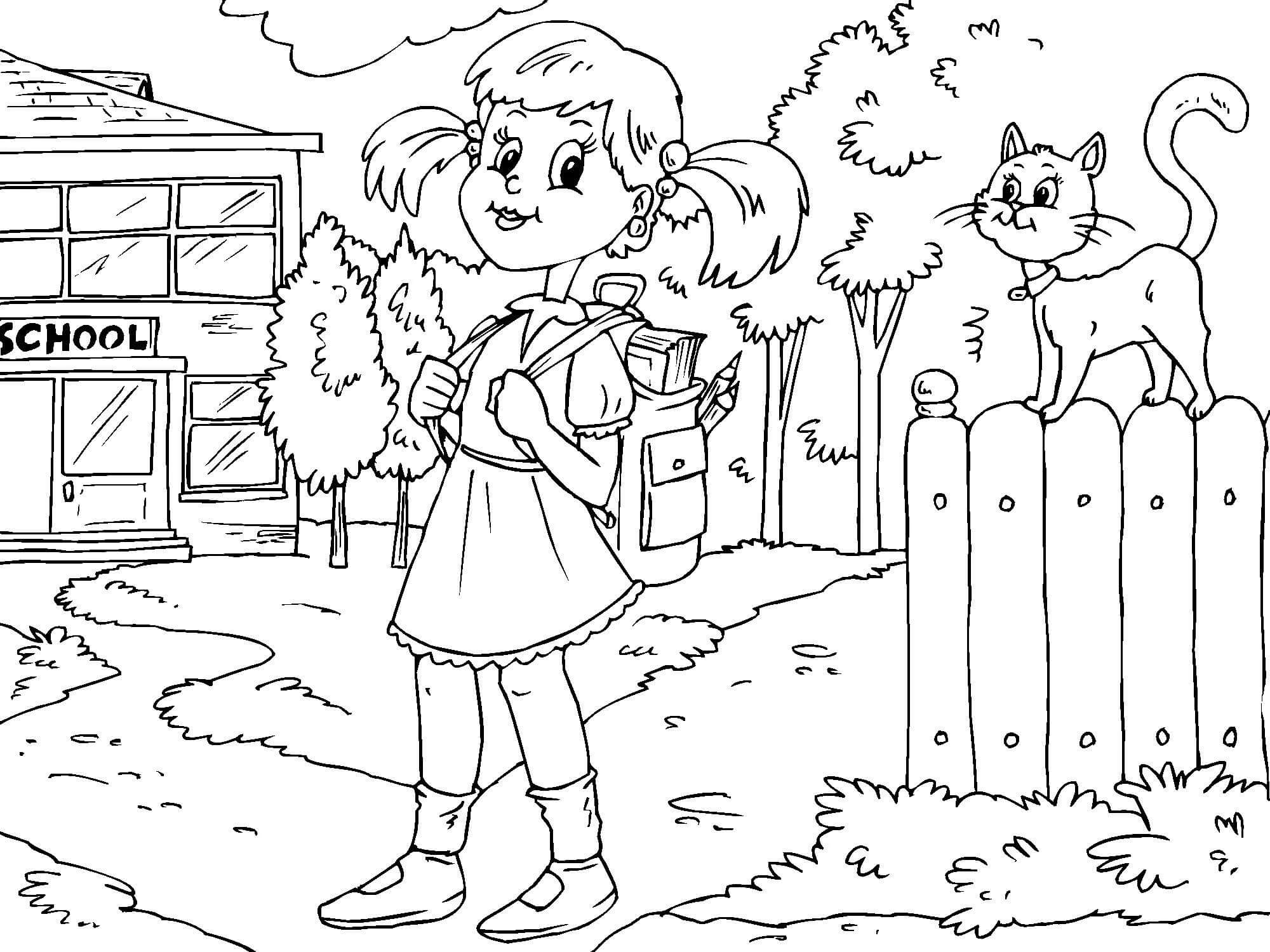 Chica y Gato en la Escuela