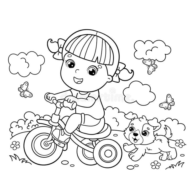 Ciclismo Niña y Perro