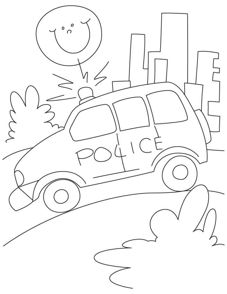 Coche de Gasolina de la Policía en la Carretera