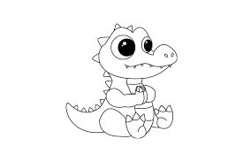 Cocodrilo Chibi Sentado