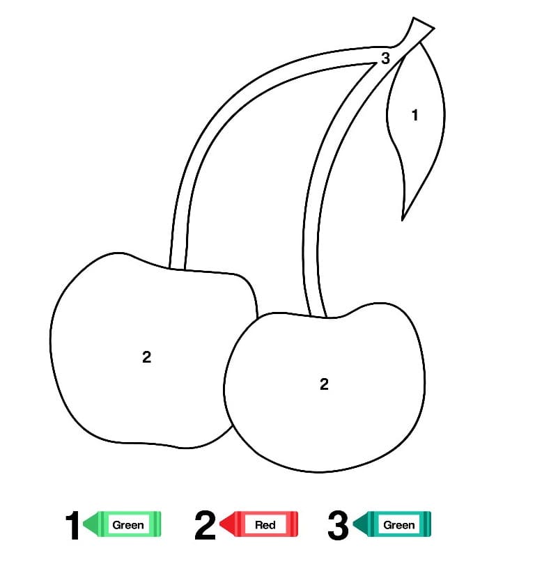 Frutas Colorear por Números
