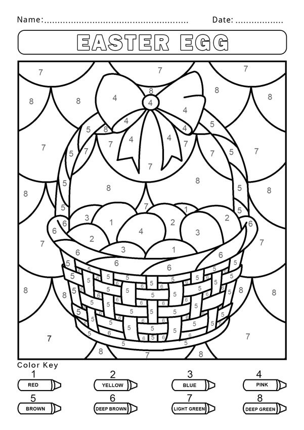 Color de Huevos de Pascua por Número