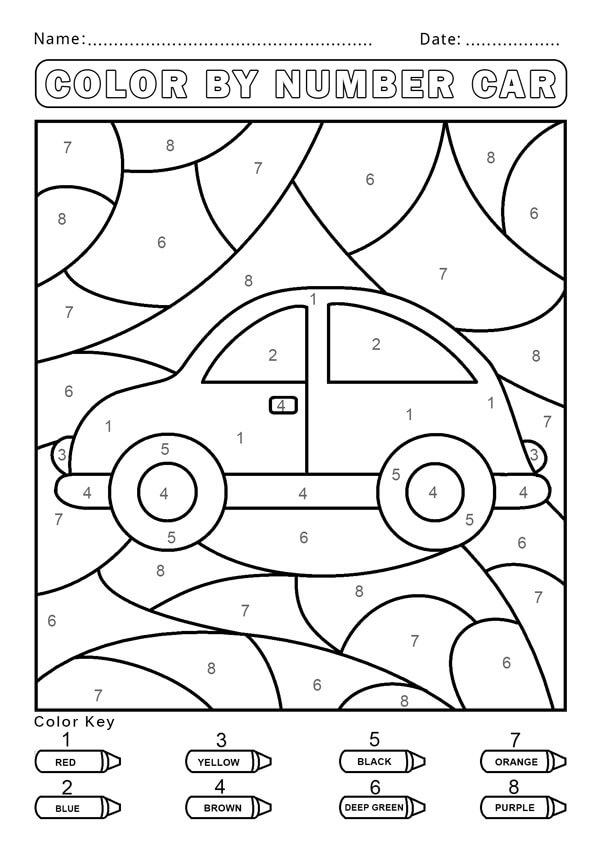 Color del Coche por Número