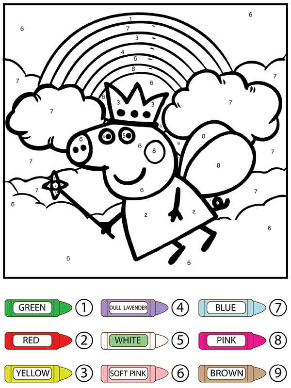 Colorear por Números a Peppa Pig