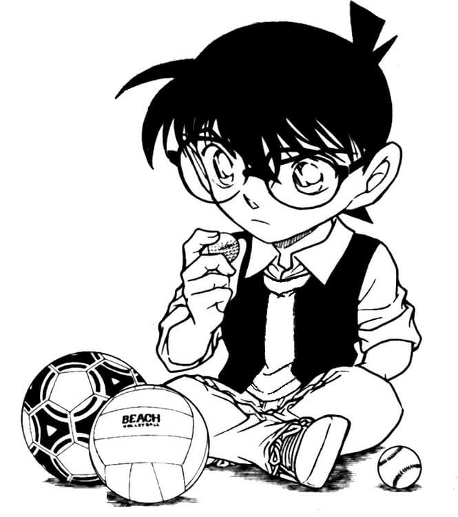 Conan Sentado y Tres Bolas