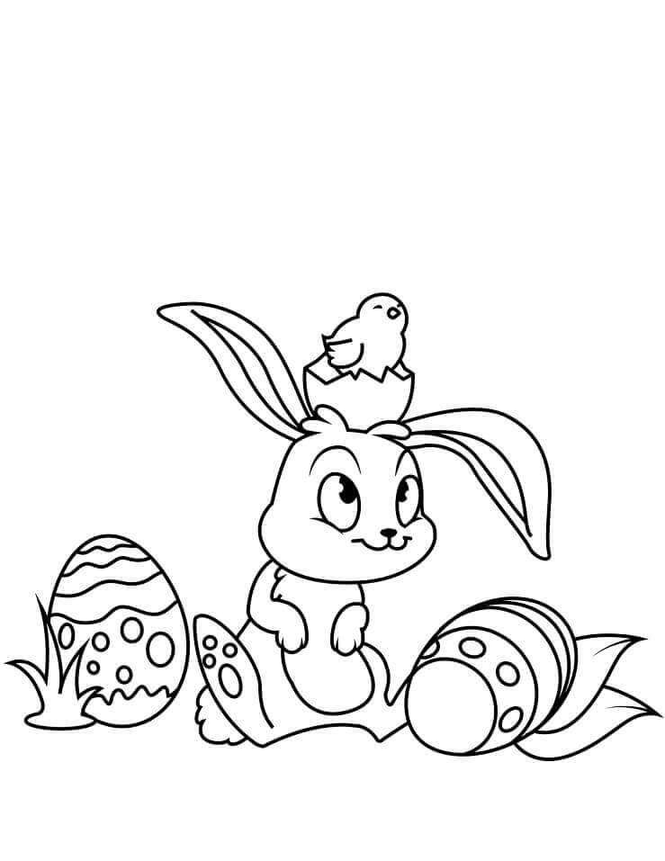 Conejito de Pascua con Pollito