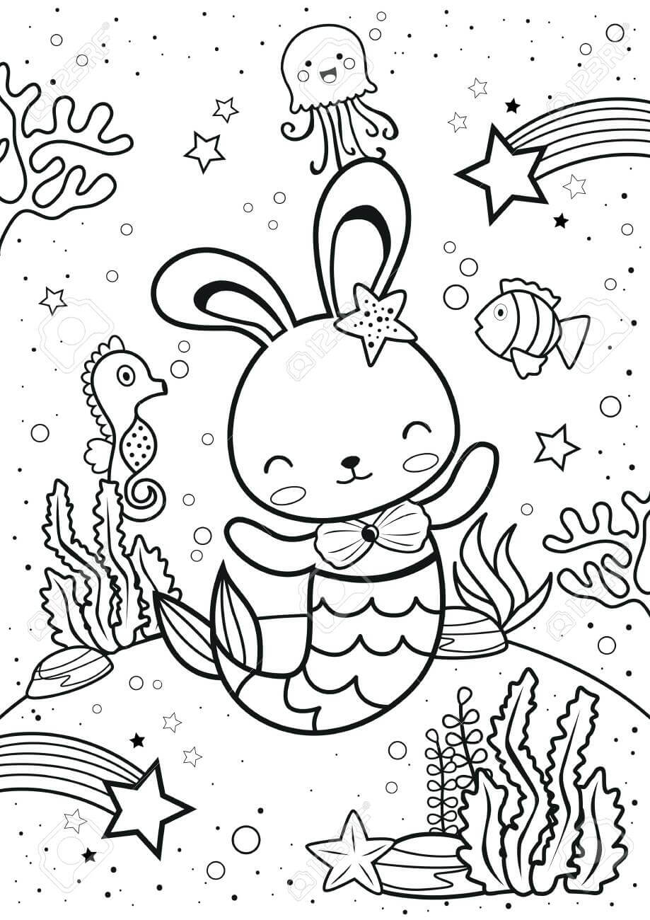 Conejito sirena y Animal Marino