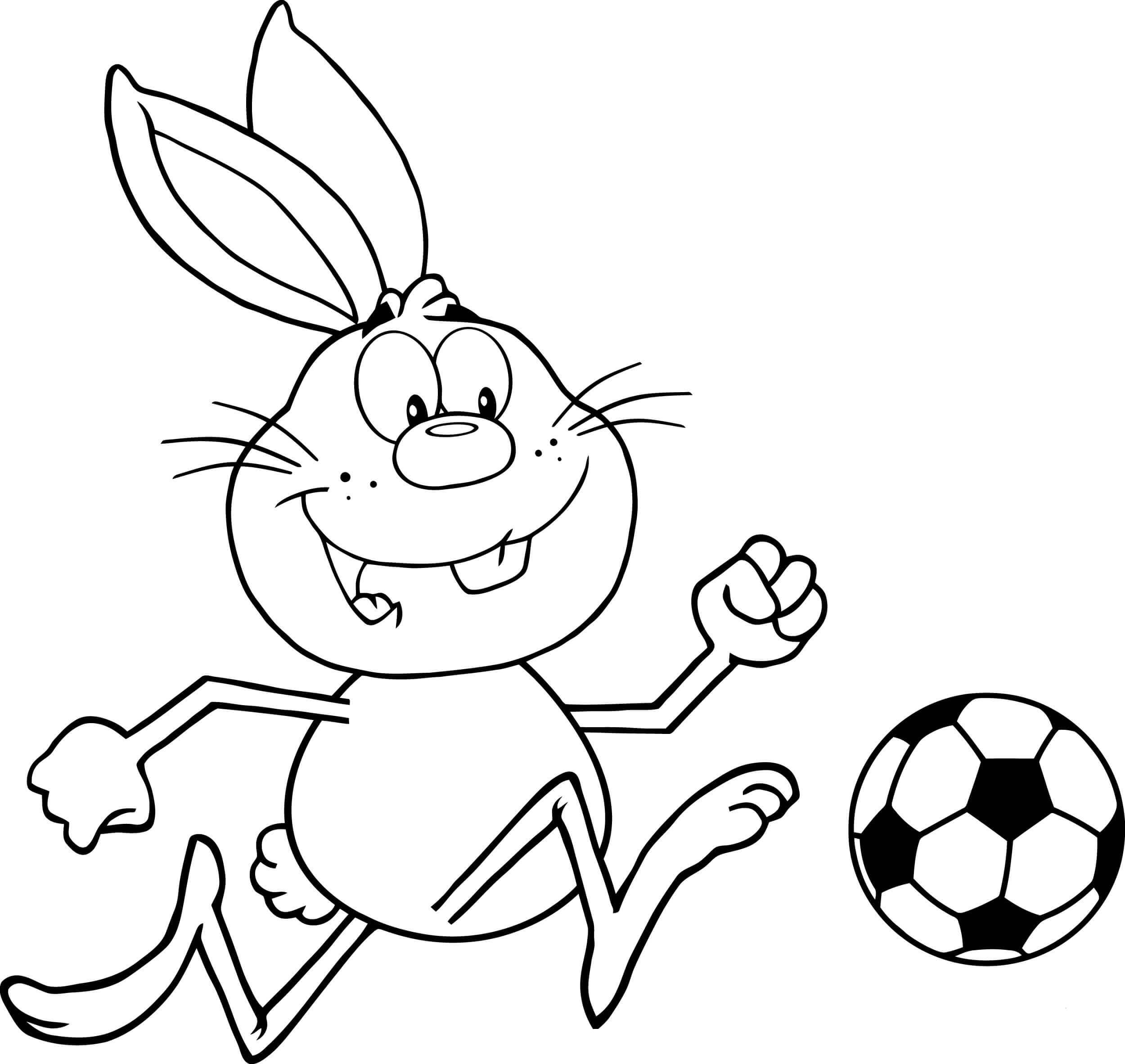 Conejo Jugando al Fútbol