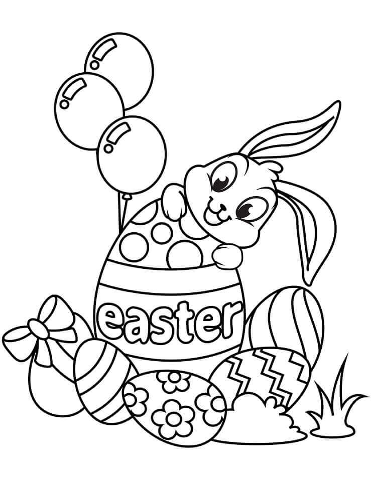 Conejo de Pascua con Globos