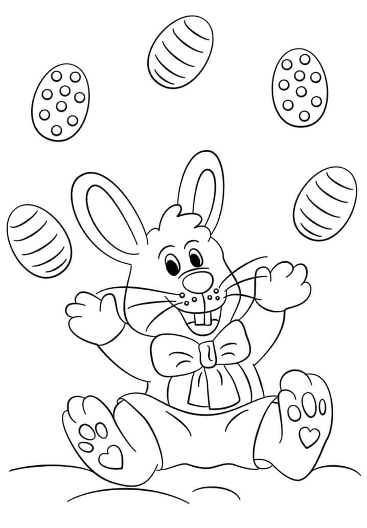 Conejo de Pascua jugando con Huevo