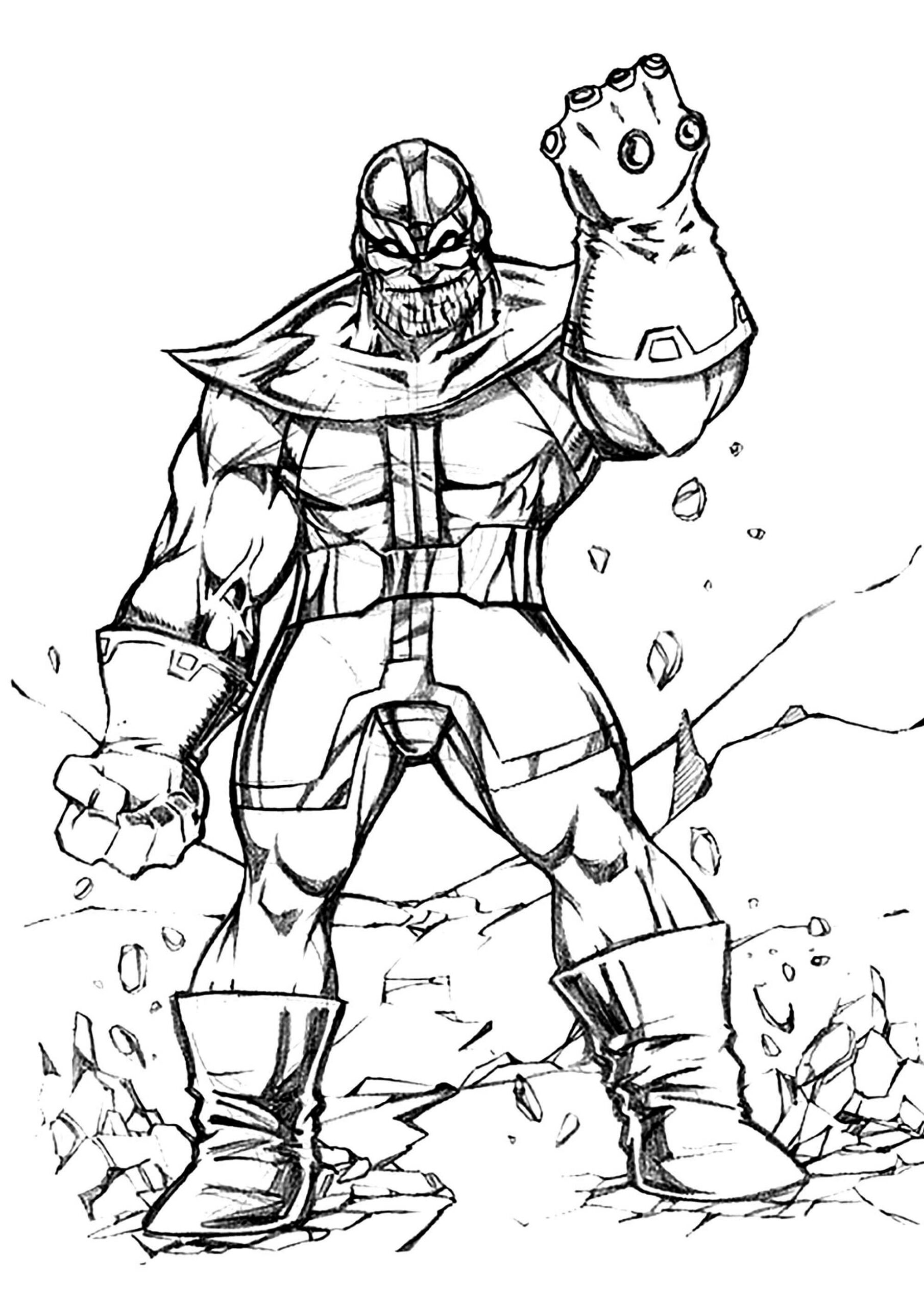 Dibujando a Thanos Usando Infinity Gauntlet