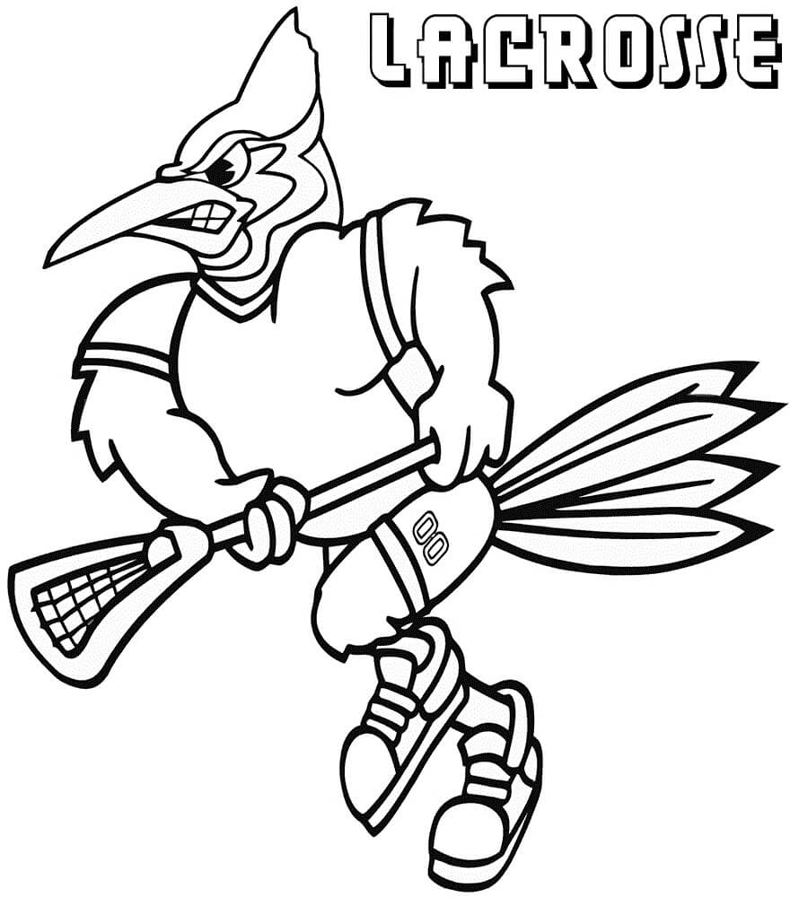 Dibujo Jugador de Lacrosse Sonriendo