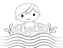 Dibujo Niño Nadando