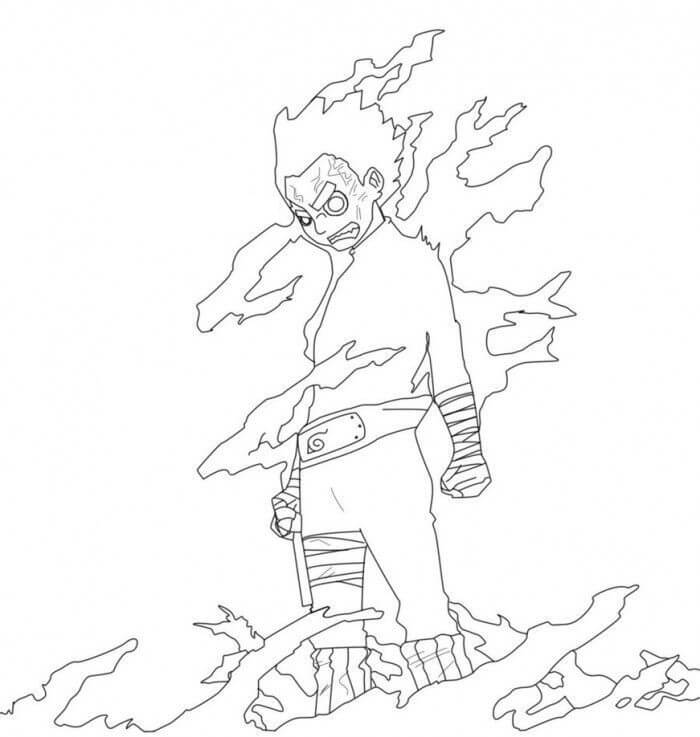 Dibujo Rock Lee Enojado