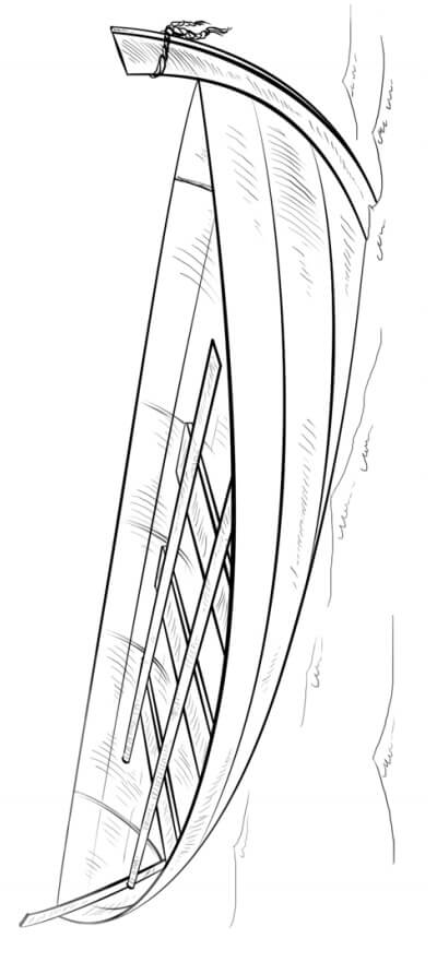 Dibujo de Bote de Remos