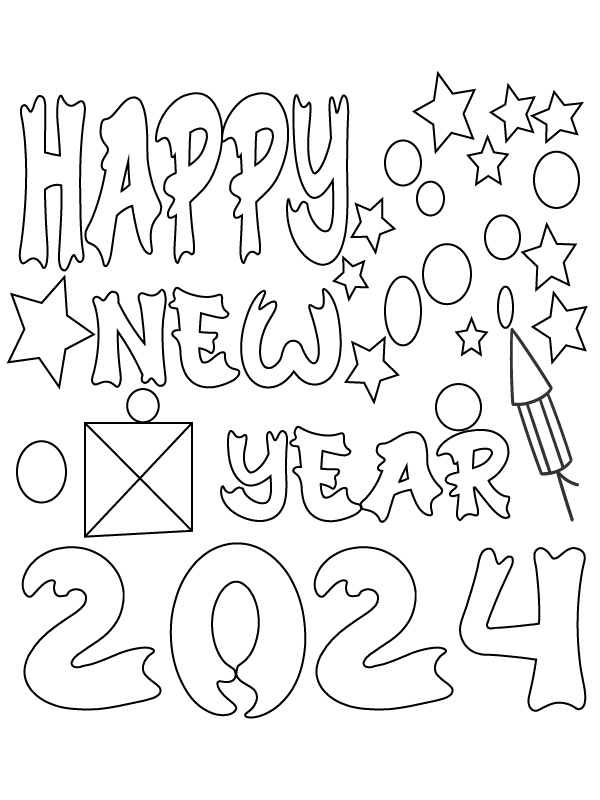 Dibujo de Festivo 2024 Gratis para colorear