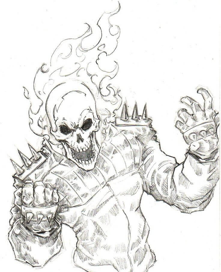 Dibujo de Jinete Fantasma