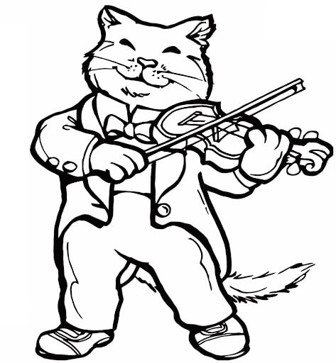 Dibujo de Niña Tocando el Violín