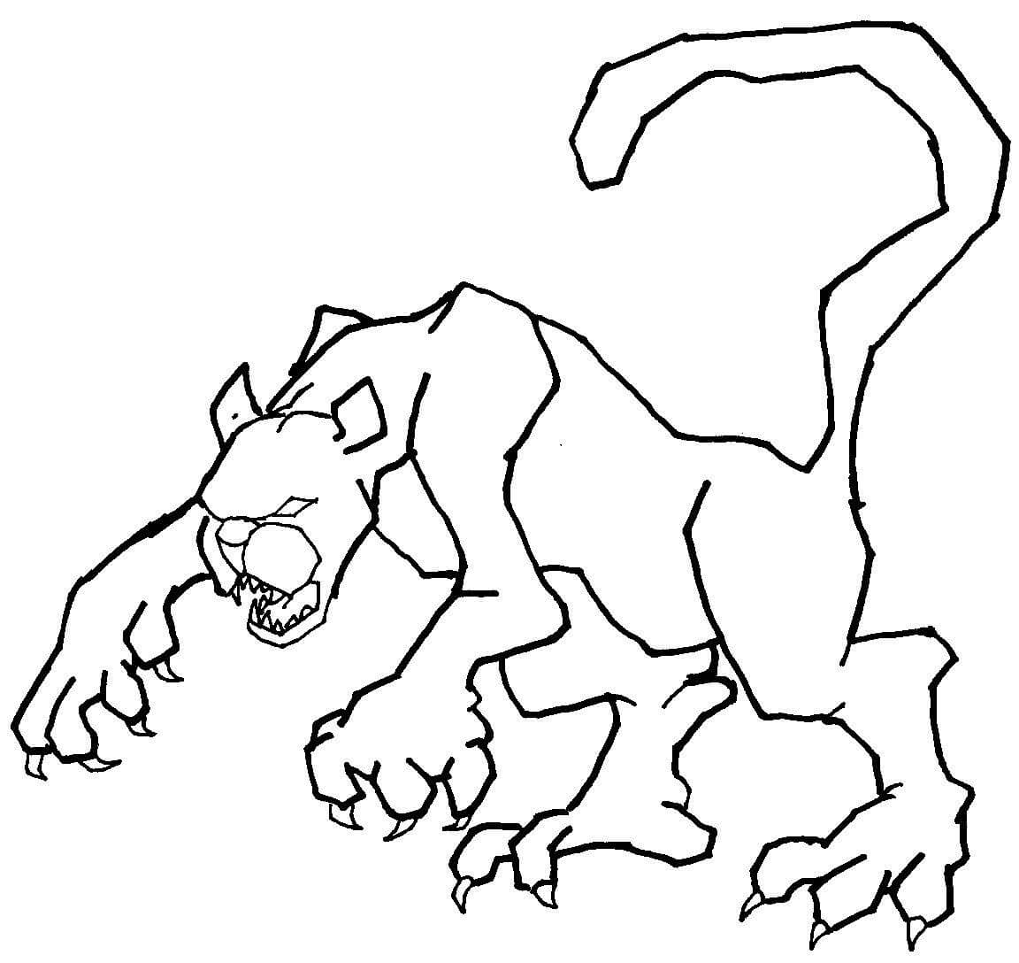 Dibujo de Puma Aterrador