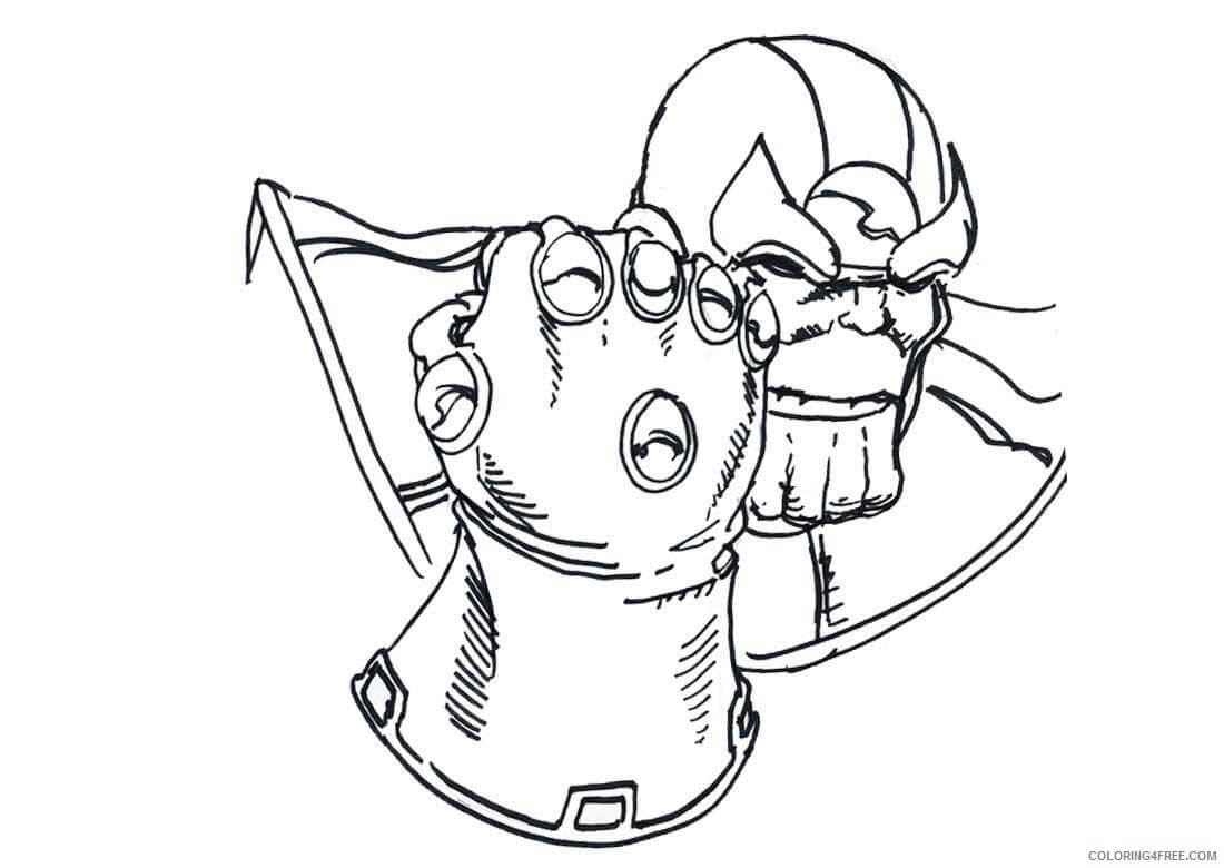 Dibujo de Thanos con el Guantelete del Infinito