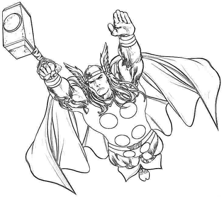Dibujo de Thor Volando