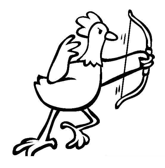 Dibujo de tiro con Arco de Pollo