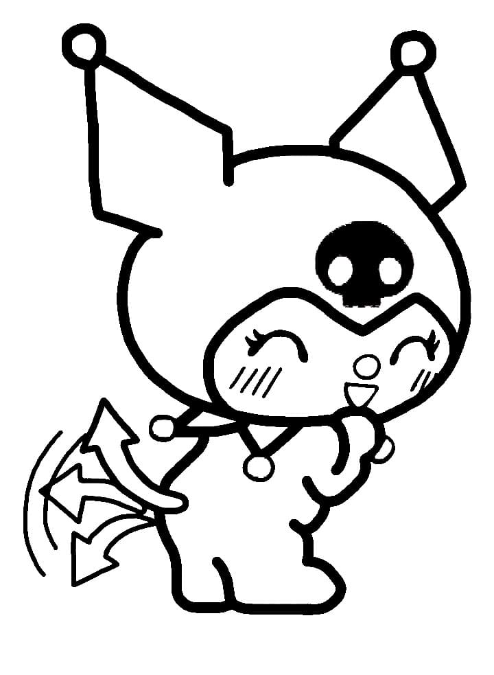 Dibujo para colorear Kuromi feliz