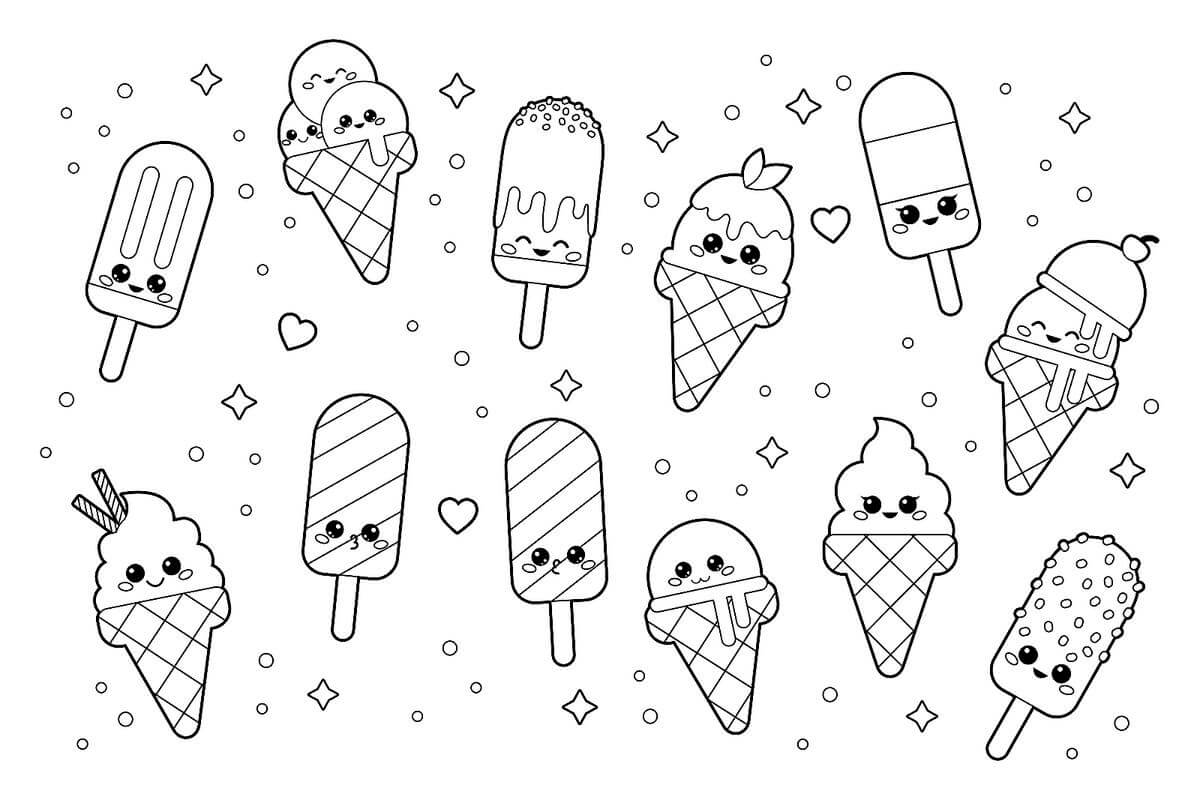 Dibujos Animados de Helado Hermoso